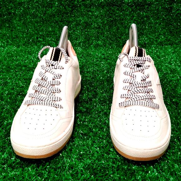 Shu Shop Sneakers Shoes Women's Size 6.5 White Leather Park Metallic Lace Up - Picture 2 of 6